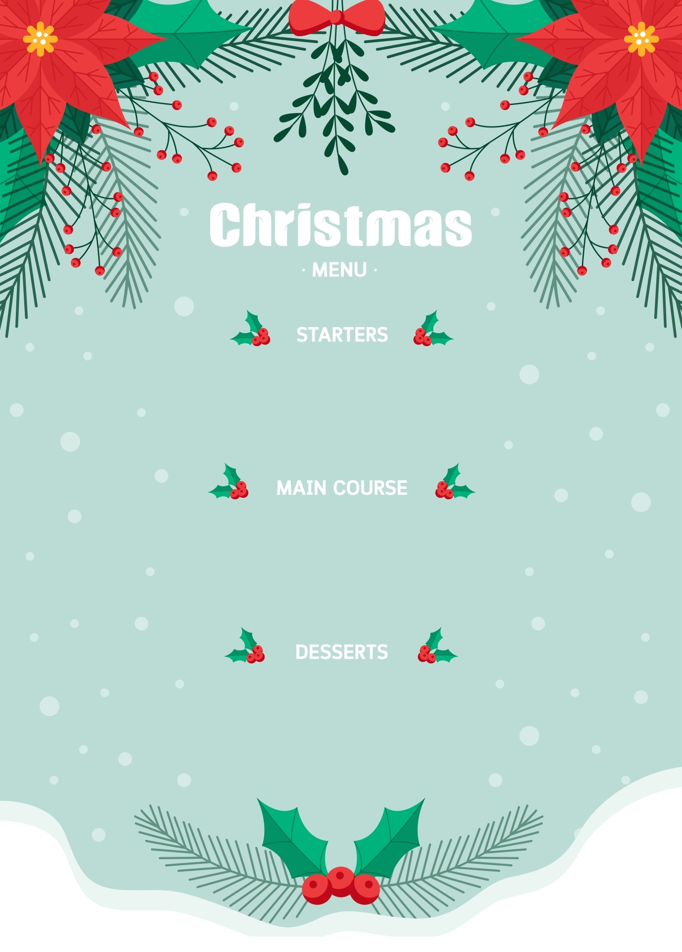 Christmas Dinner Menu Templates 11 Free PDF Printables Printablee