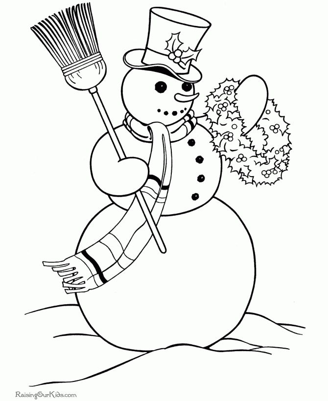 Christmas Snowman Coloring Pages