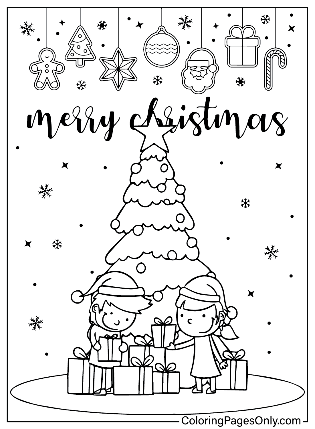 Christmas Tree Coloring Page Free Printable Free Printable Coloring Pages
