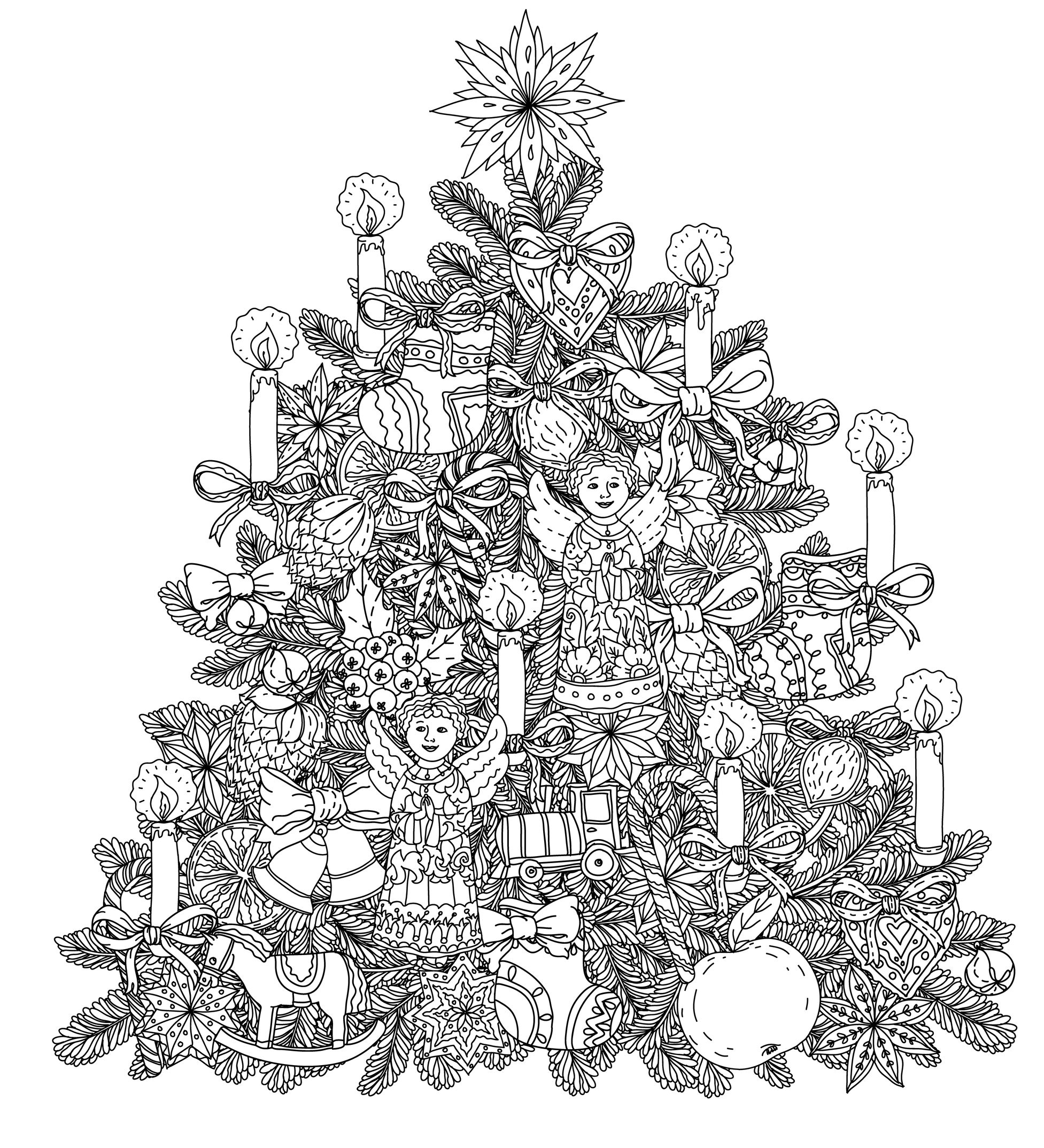 Christmas Tree Coloring Pages Dopthisis