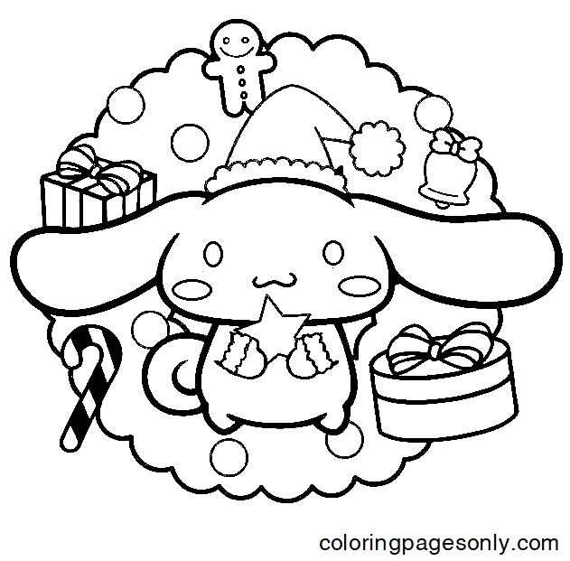 Cinnamoroll Christmas Coloring Page Free Printable Coloring Pages