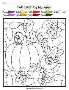 Color By Number Fall Coloring Pages