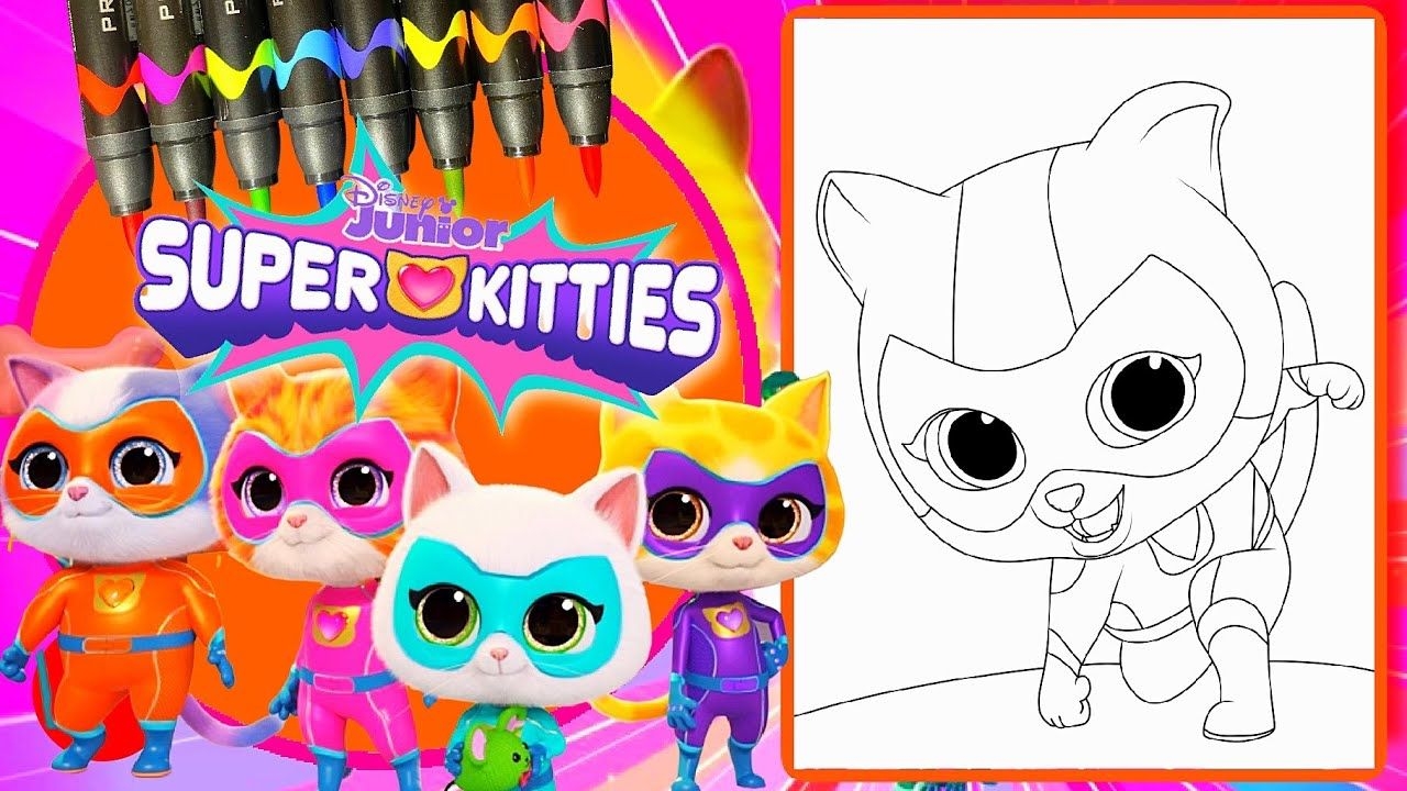 Coloring Buddy Disney Junior Super Kitties Coloring Pages YouTube