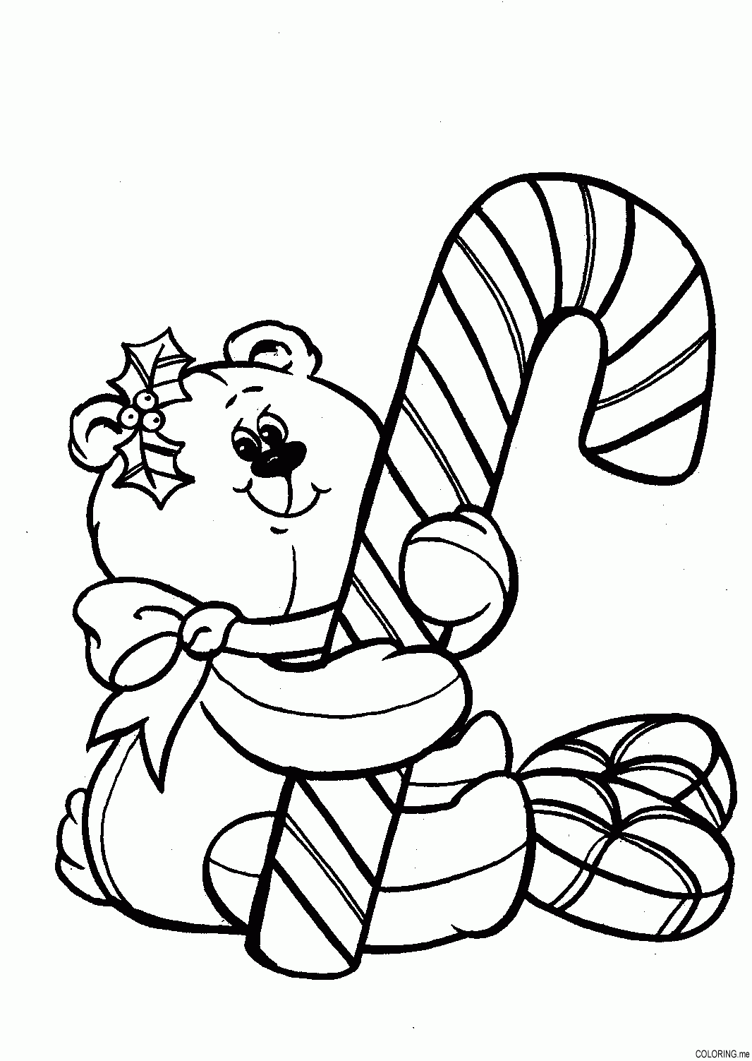 Coloring Page Christmas Bear Happy Coloring me