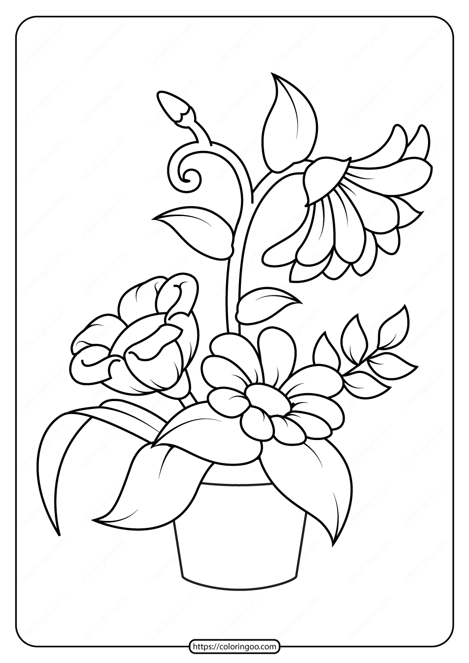 Coloring Pages Flowers Printable Printable Flower Coloring Pages