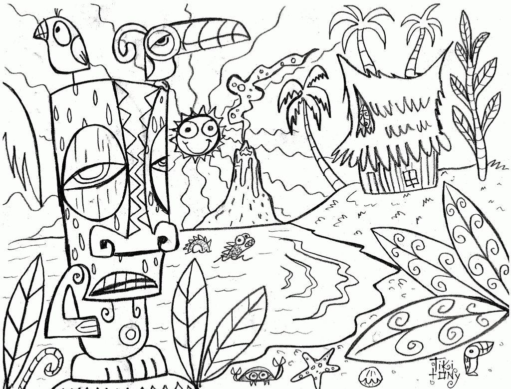 Coloring Pages For Hawaii Beaches Coloring Home