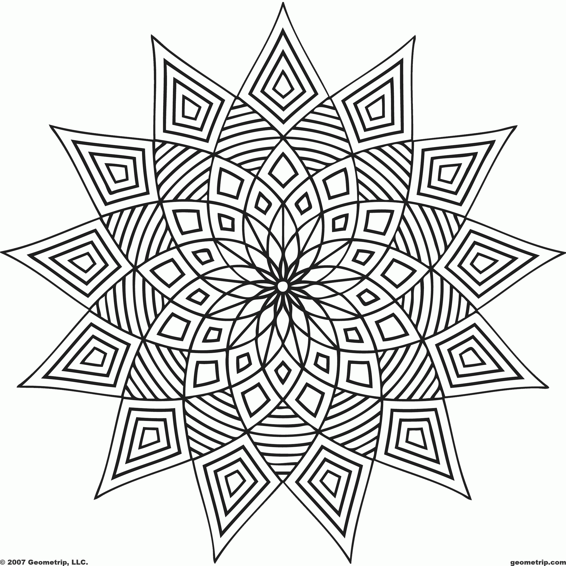 Complex Geometric Coloring Pages Coloring Home