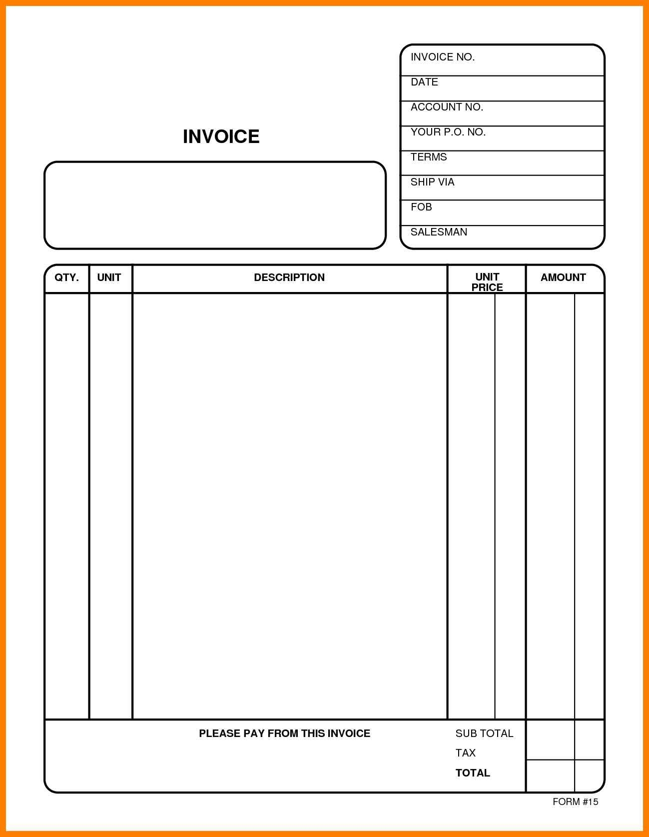 Copy Of A Blank Invoice Invoice Template Free 2016 Copy Of Blank Free