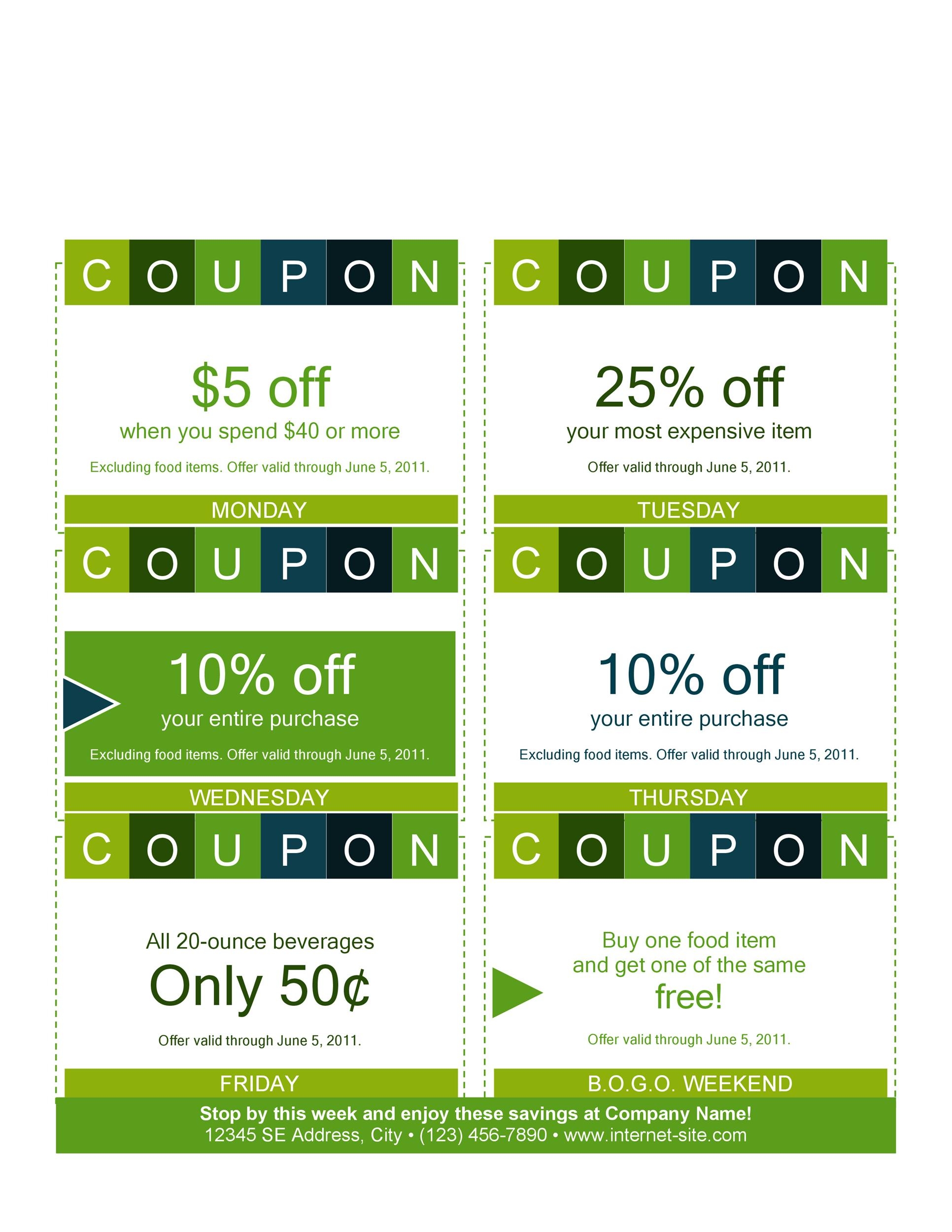 Coupon Templates Printable Free