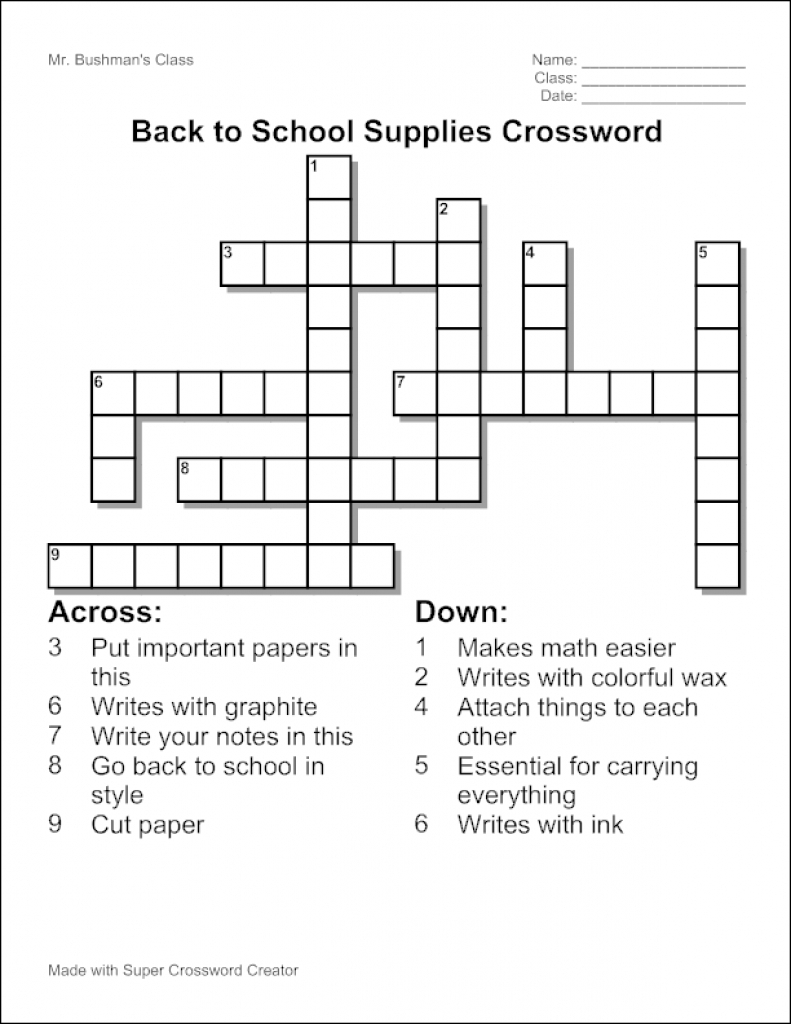 Crossword Puzzle Maker Free Printable Jordassociation