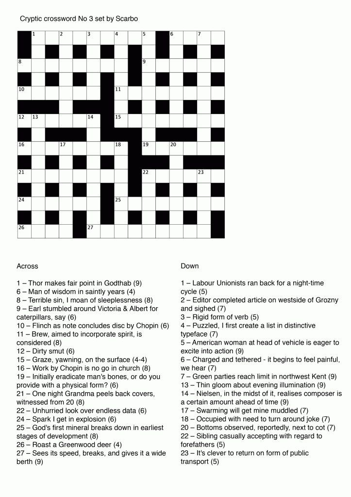 Cryptic Crosswords Lee Westwood