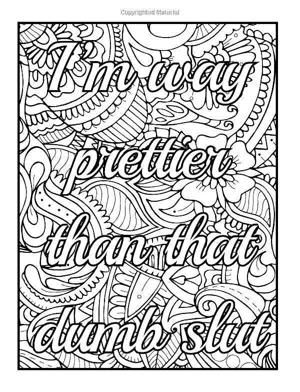 Cuss Word Coloring Pages Im Prettier Than That Dumb Shit Free 