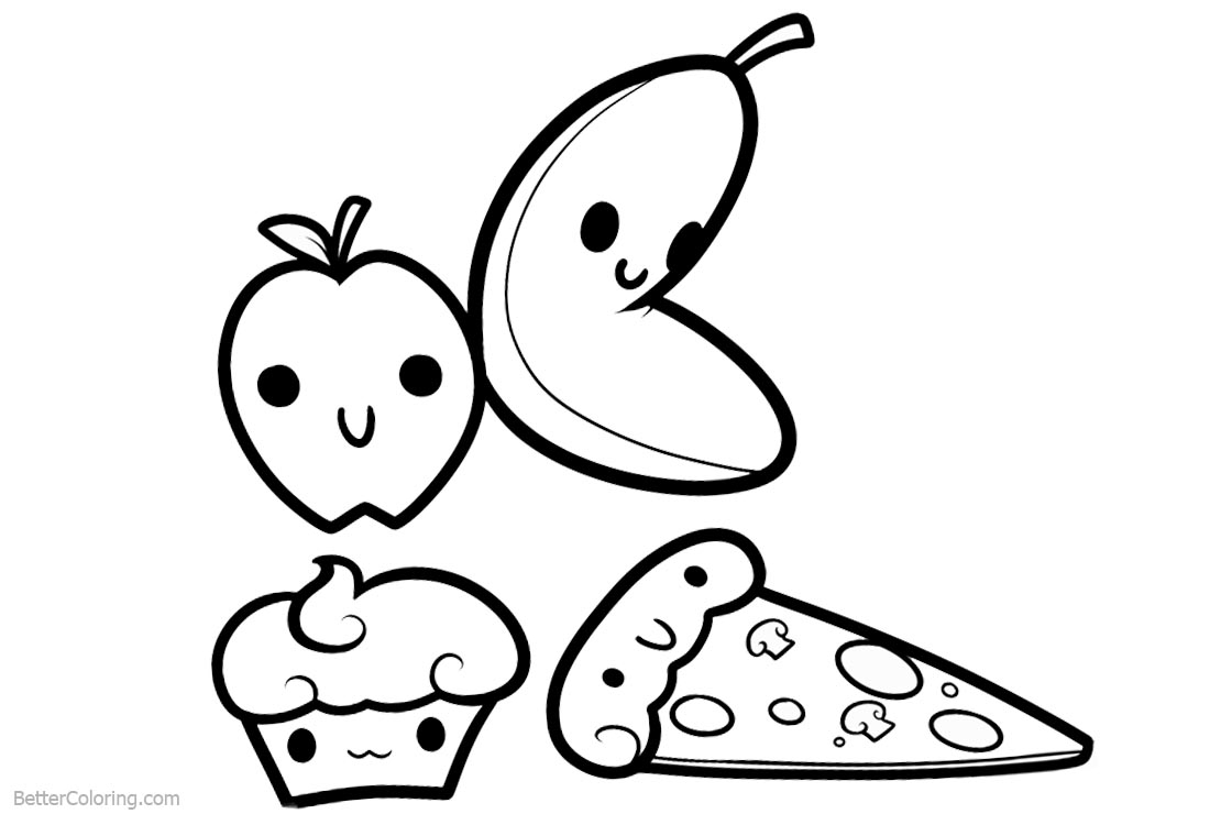 Cute Food Coloring Pages Free Printable Coloring Pages