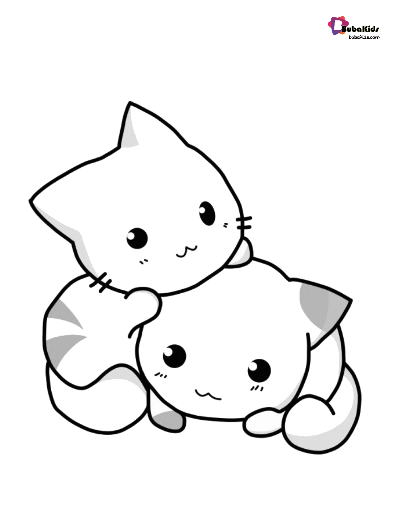 Cute Kittens Coloring Pages BubaKids