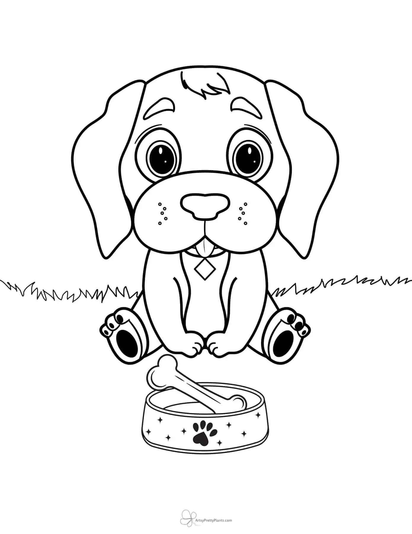 Cute Puppy Coloring Pages Free Printable