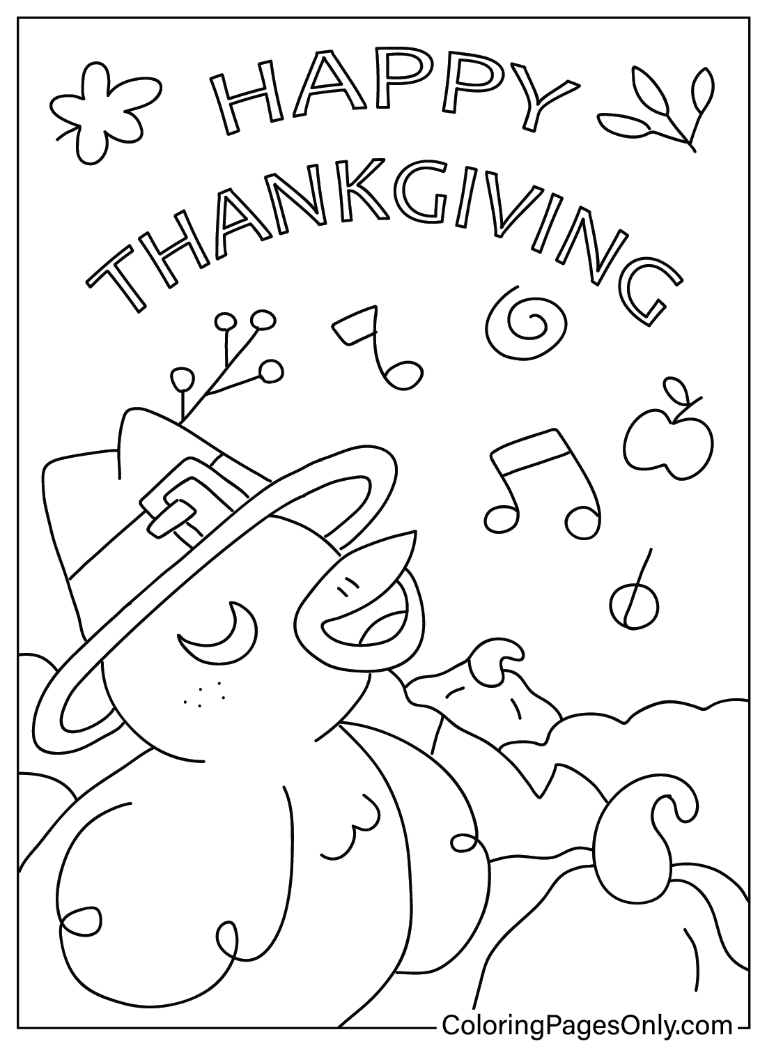 Cute Thanksgiving Coloring Page Free Printable Coloring Pages