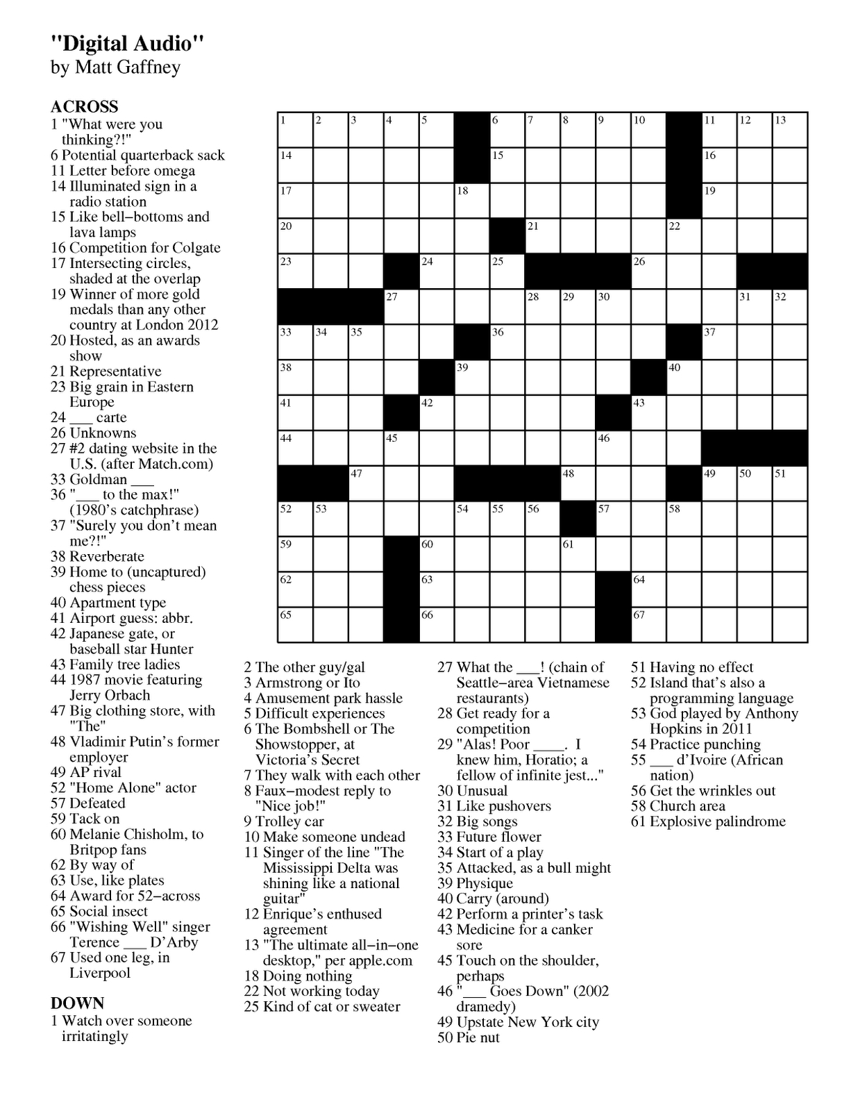 Dell Printable Crossword Puzzles Printable Crossword Puzzles