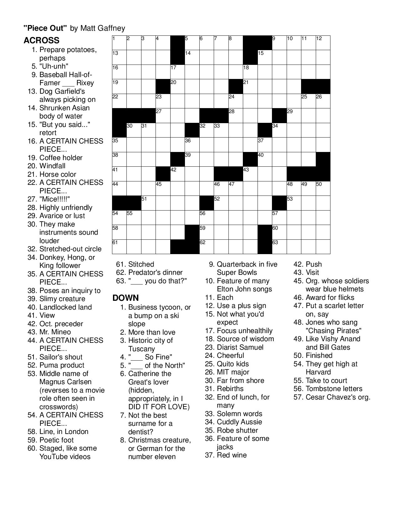 Detroit Free Press Printable Crossword Puzzles