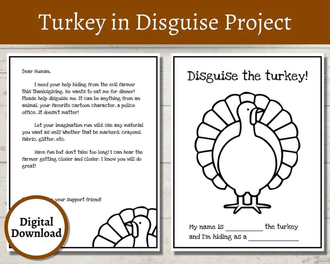 Disguise A Turkey Template Mom Wife Busy Life Free Printable
