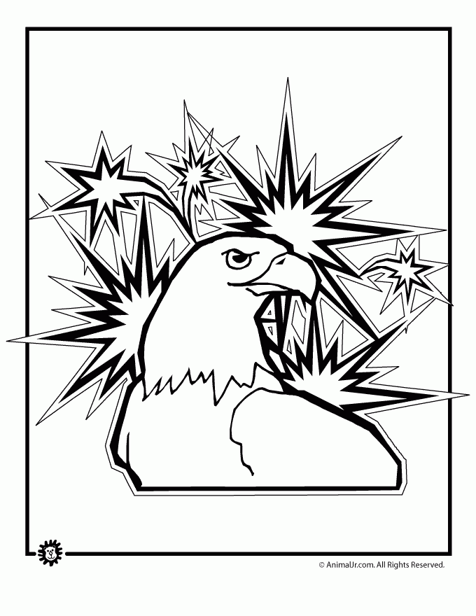 Eagle And Fireworks 4th Of July Coloring Page Woo Jr Kids 
