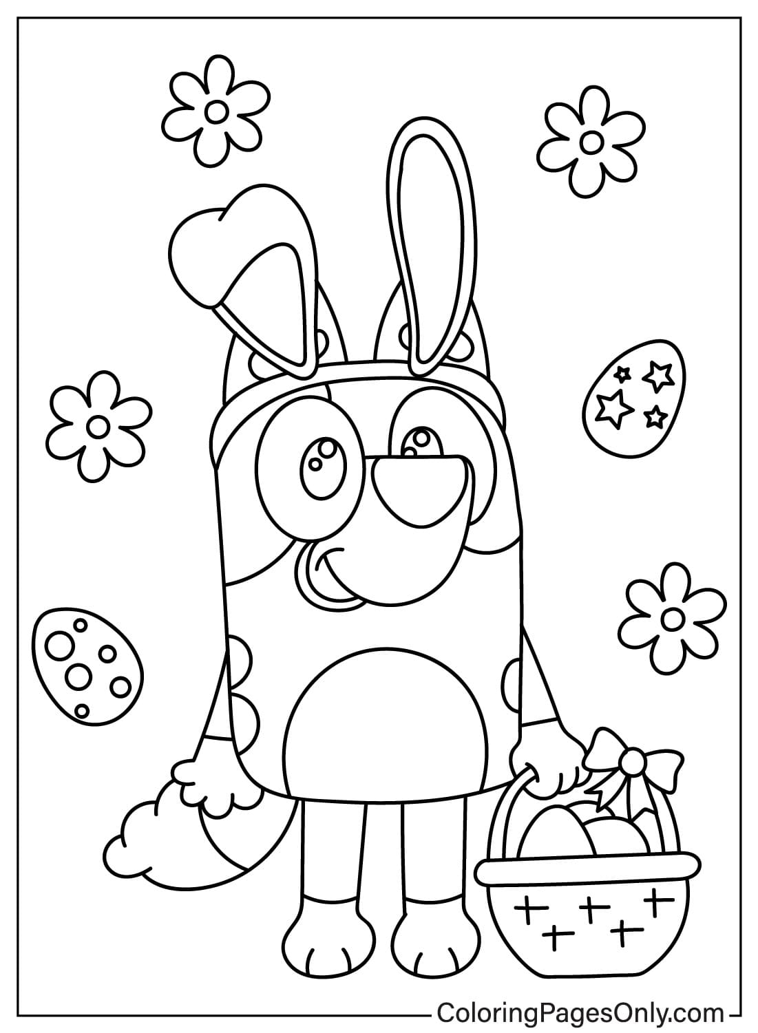 Easter Bluey Coloring Page Free Printable Coloring Pages