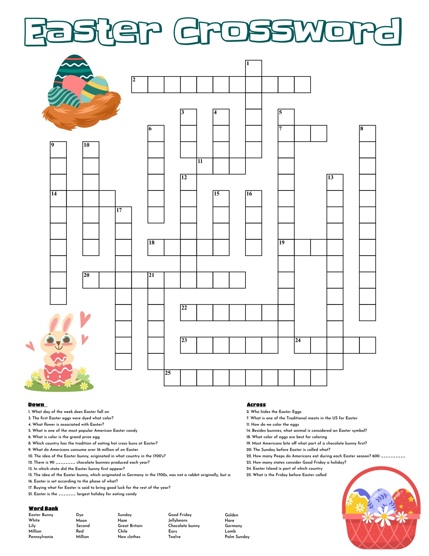 Easter Crossword Puzzles 13 Free PDF Printables Printablee