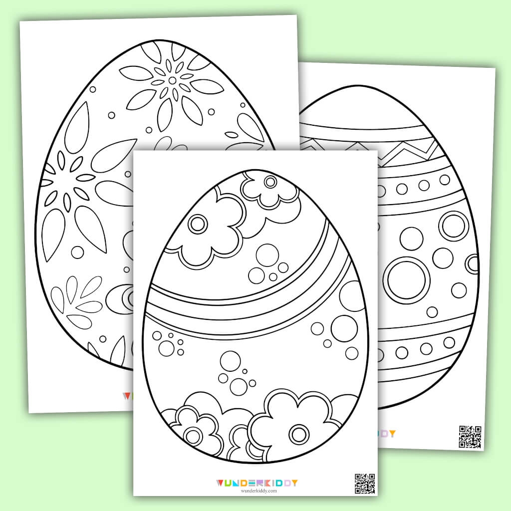 Easter Egg Color Sheet Printable Easter Eggs Coloring Pages Printable 
