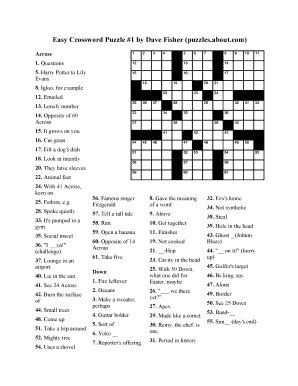 Easy Printable Crossword Puzzles For Adults PDF AirSlate SignNow