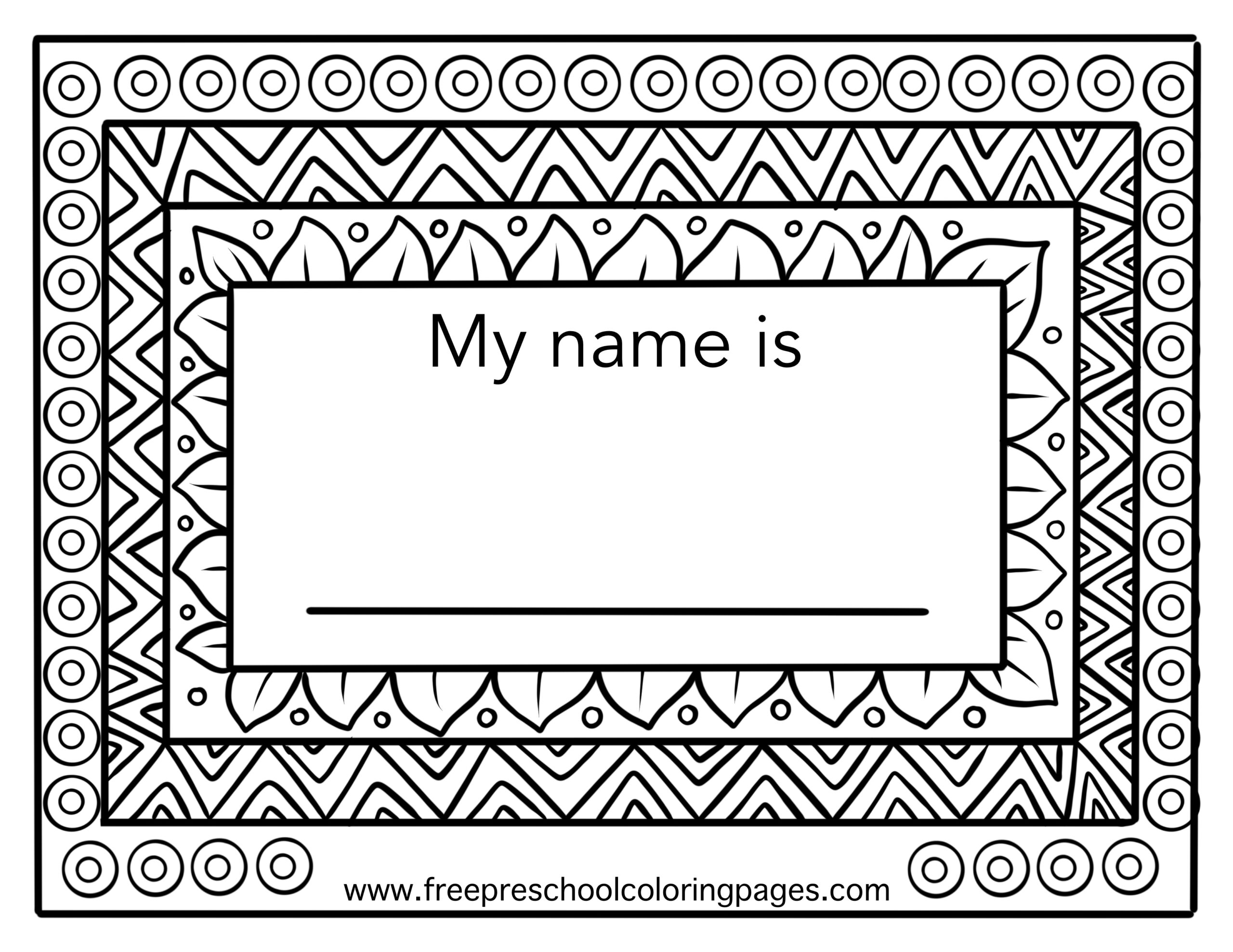 Editable Name Coloring Pages Free Fun For Kids