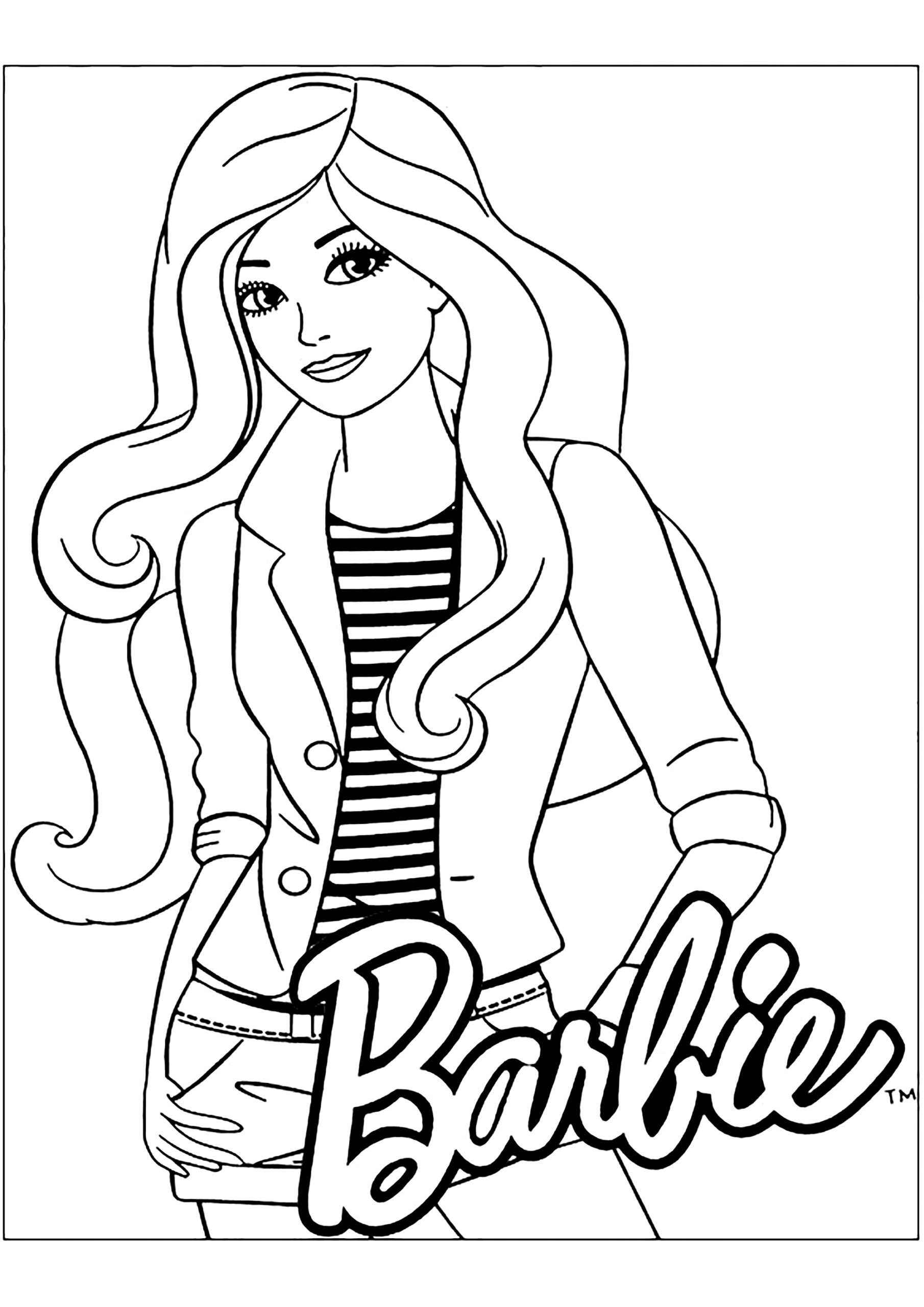 Elegant Barbie Barbie Kids Coloring Pages