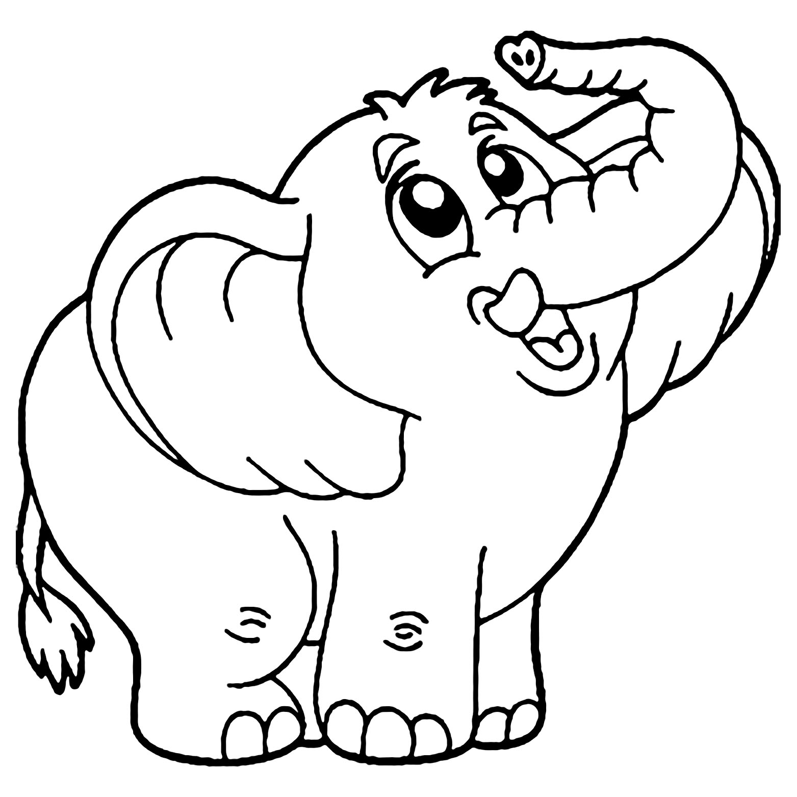 Elephant Coloring Pages For Toddlers