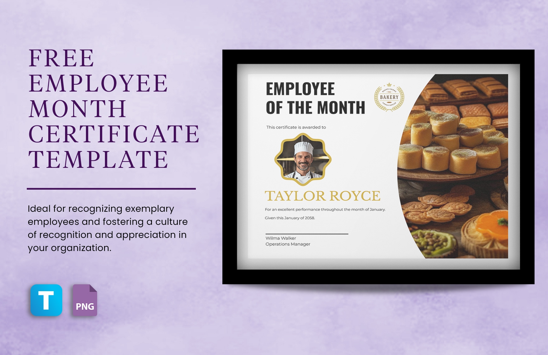 Employee Month Certificate Template In PNG Download Template