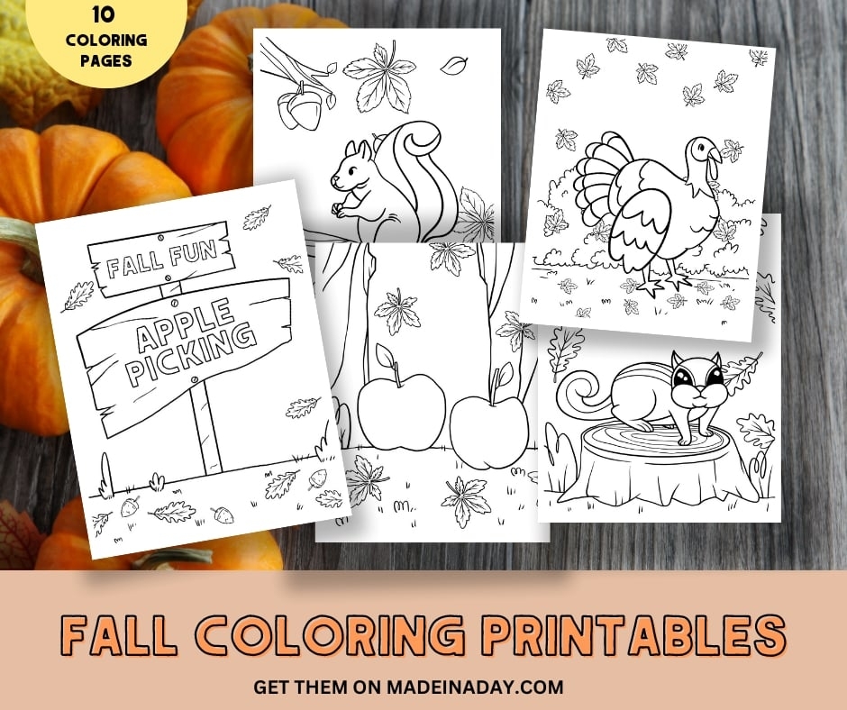 Fall Coloring Pages Free Printable Set Made In A Day
