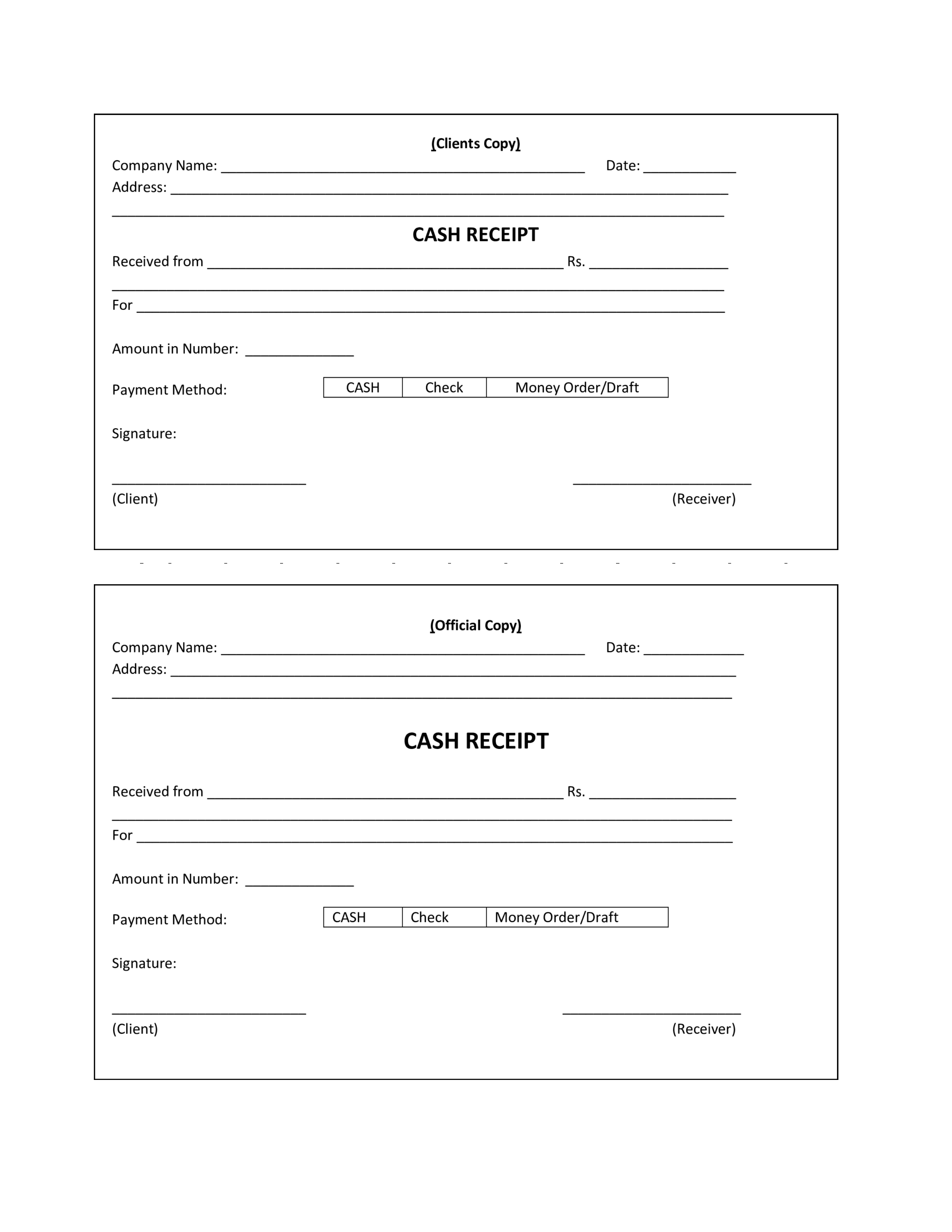 Fillable Receipt Form Template Printable Forms Free Online