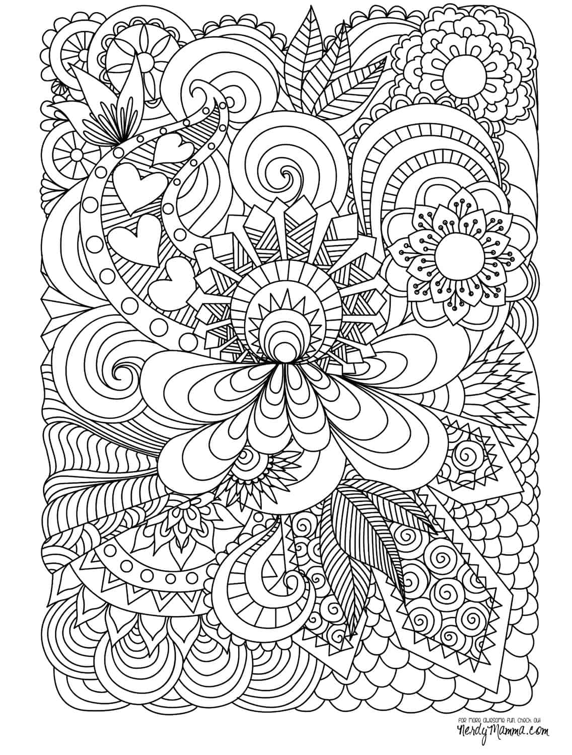 Flower Coloring Pages For Adults Printable Free Coloring Sheets My 