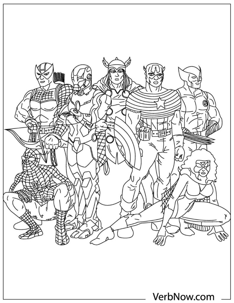 Free AVENGERS Coloring Pages Your Kids Will Love Download PDFs VerbNow