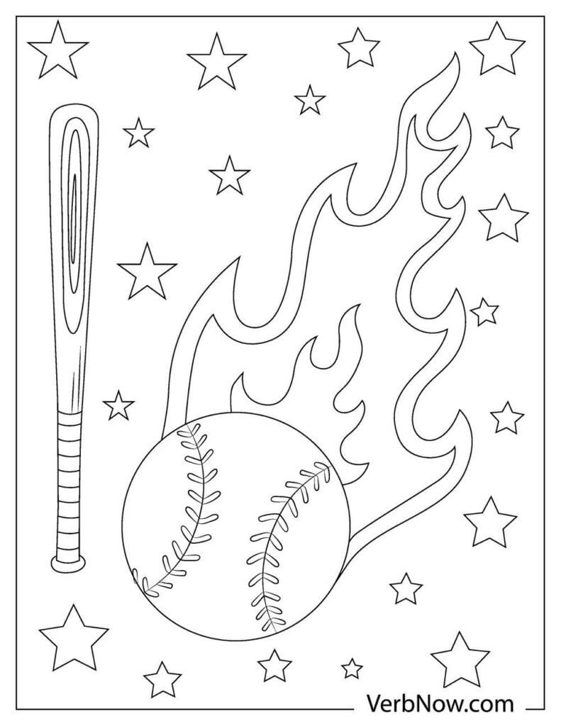 Free BASEBALL Coloring Pages For Download Printable PDF