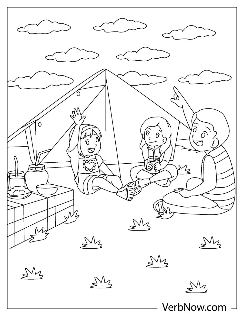 Free CAMPING Coloring Pages Book For Download Printable PDF VerbNow
