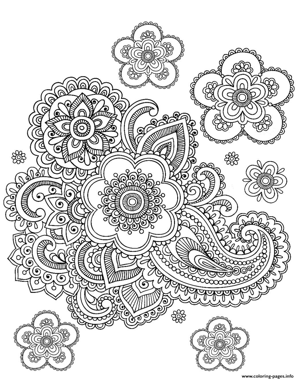 Free Coloring Page For Adults Flower Zen Doodle Designs Free Free 