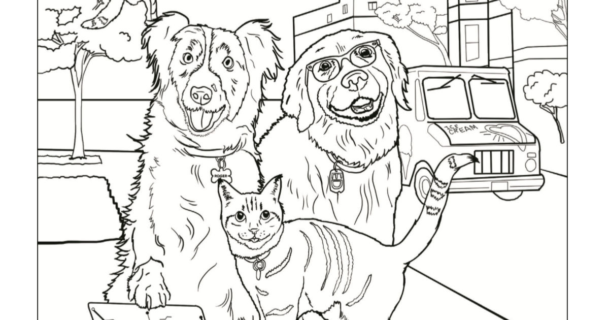 Free Coloring Pages Cats And Dogs Coloring Pages