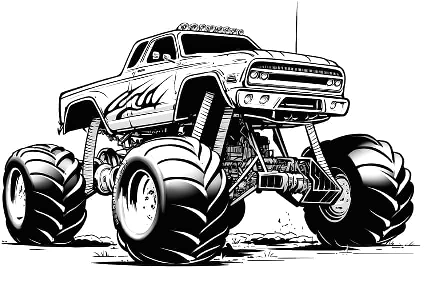 Free Coloring Pages Monster Trucks Free Coloring Pages Of Grave Digger