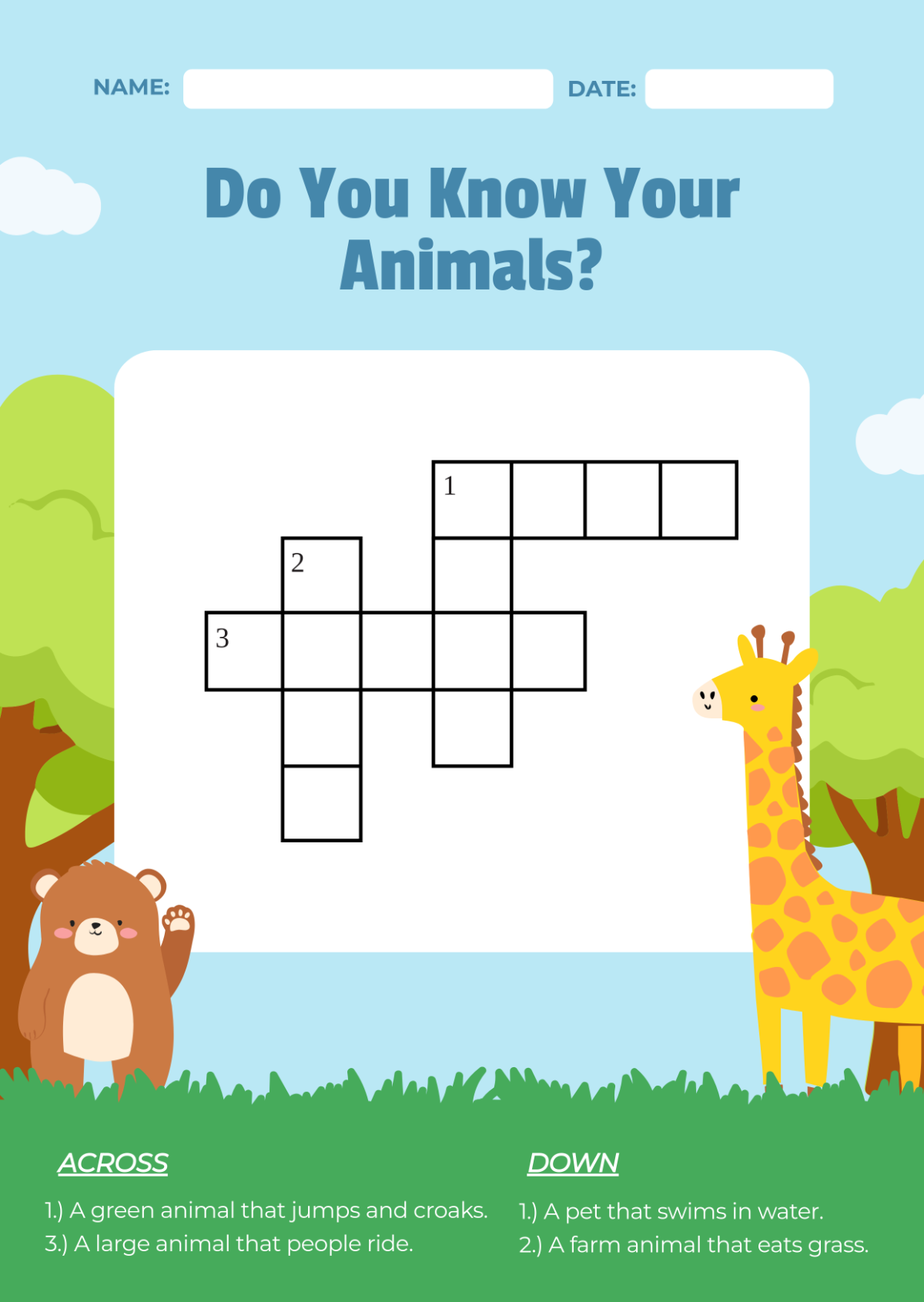 Free Crossword And Mini Crossword To Edit Online