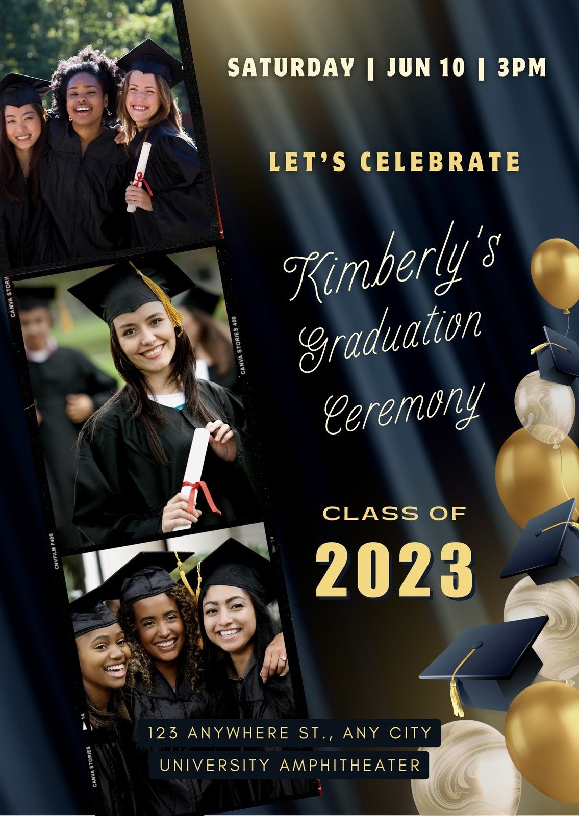 Free Custom Printable Graduation Announcement Templates Canva 