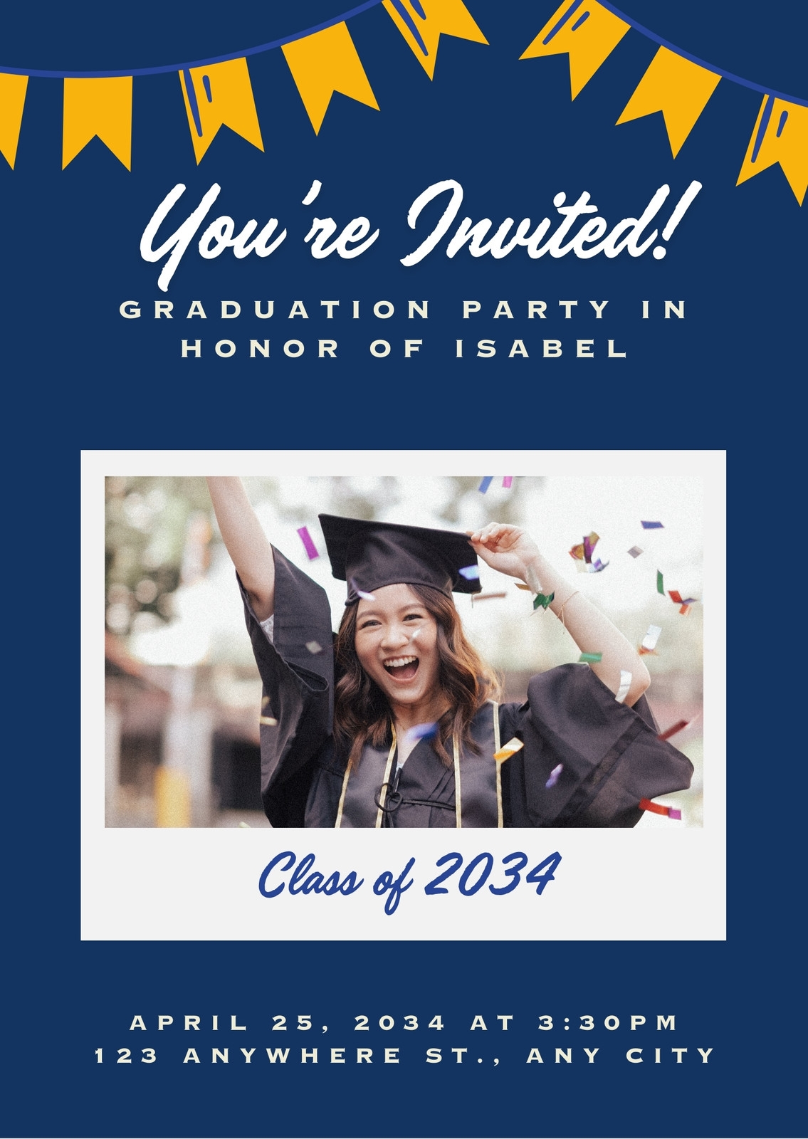 Free Custom Printable Graduation Announcement Templates Canva