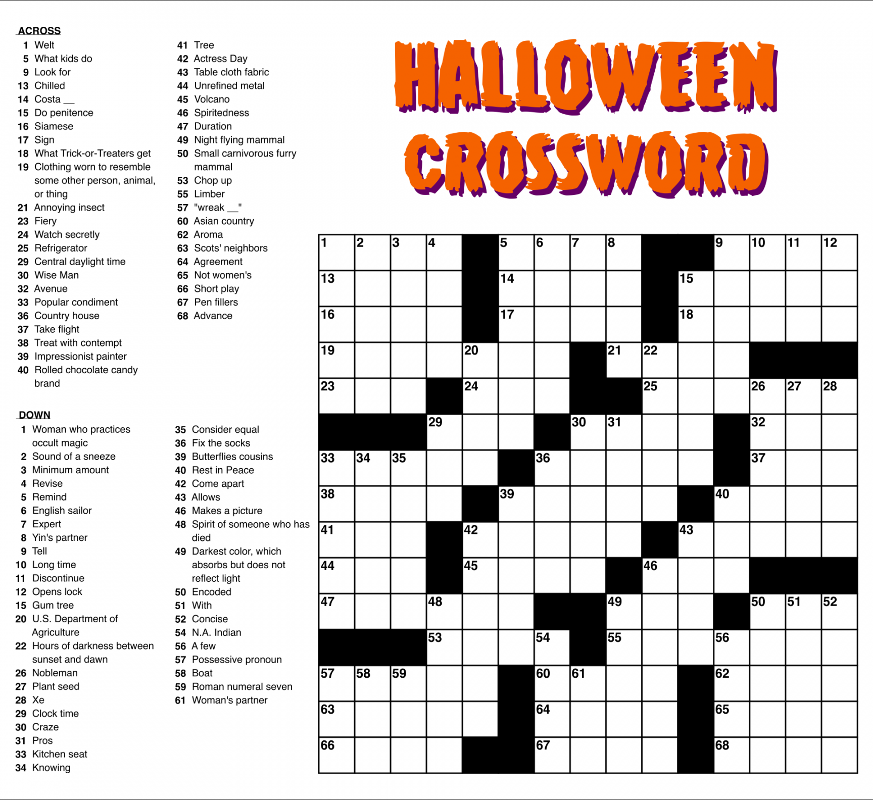 Free Daily Crosswords Printable Daily FREE Printable