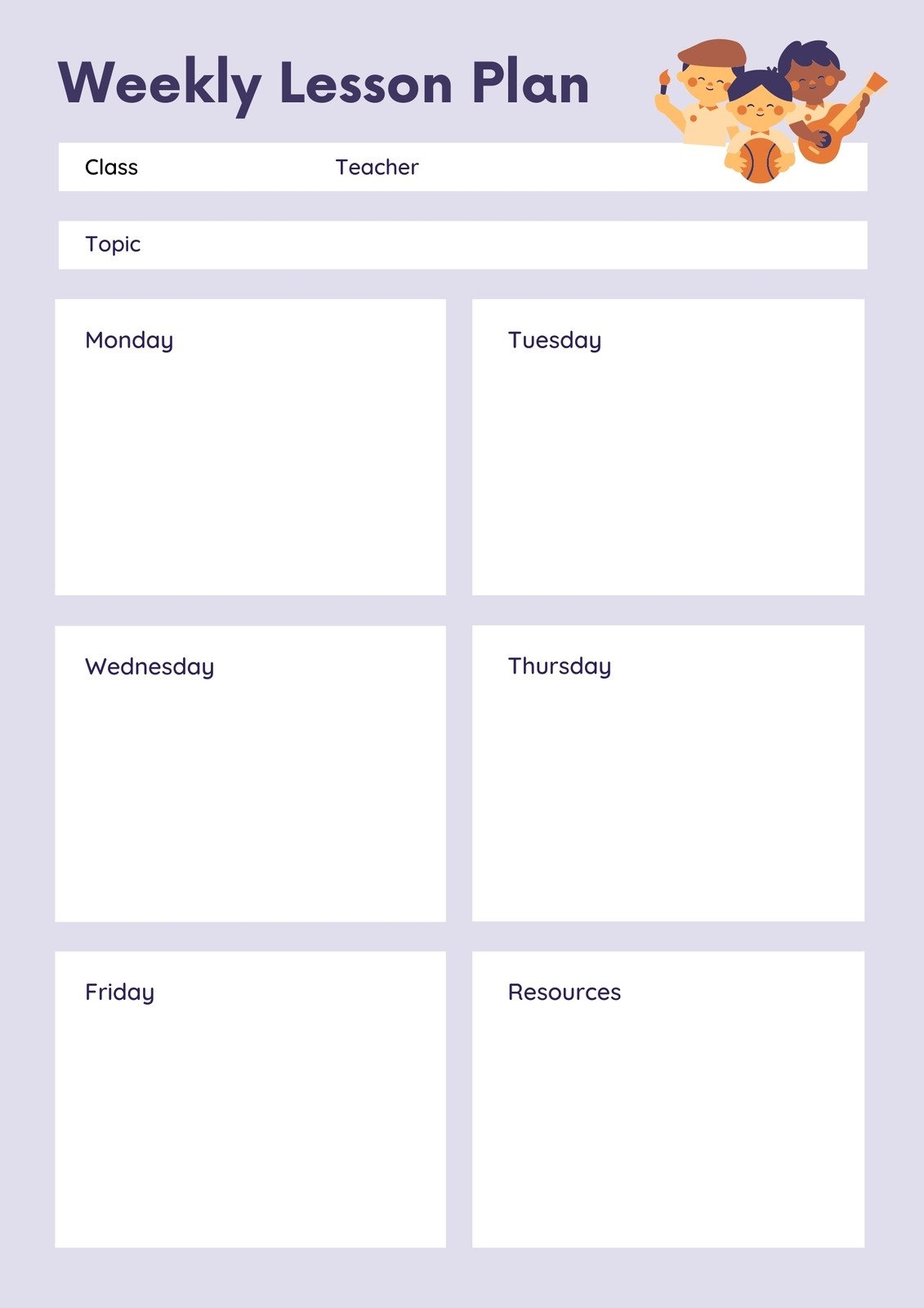 Free Free Printable Easy Lesson Plan Template Download Free Free 