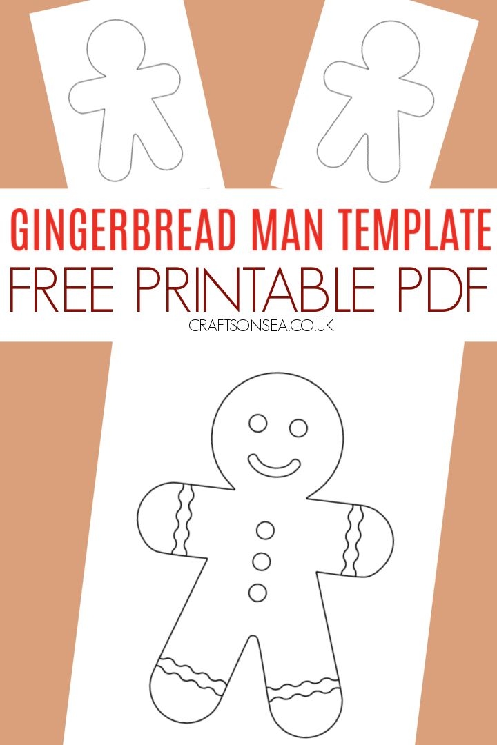 FREE Gingerbread Man Template Printable PDF Crafts On Sea