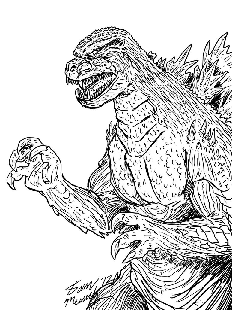 Free Godzilla Coloring Pages Coloring Home