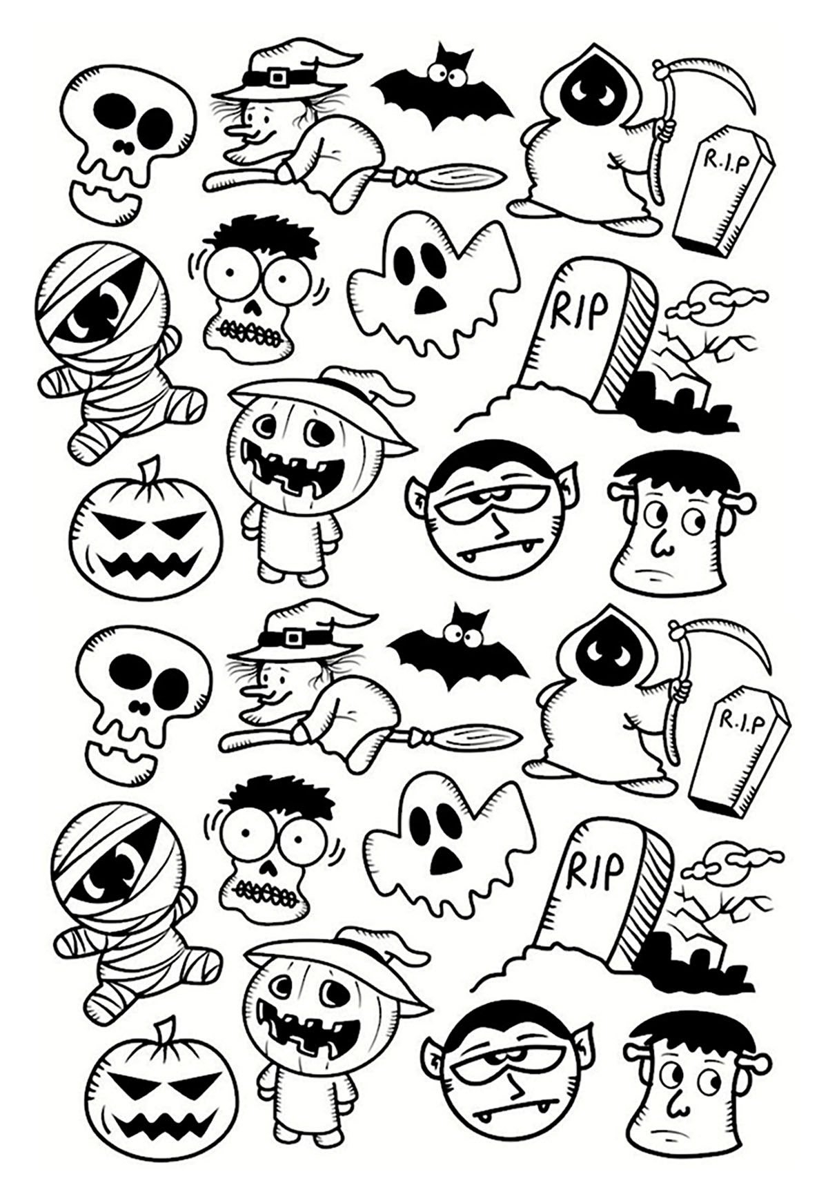 Free Halloween Coloring Pages To Download Halloween Kids Coloring Pages