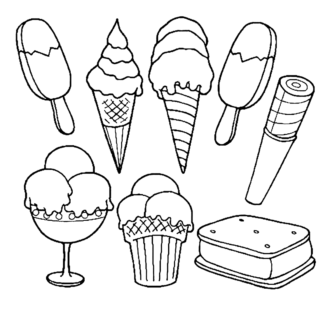 Free Ice Cream Printable Coloring Page Free Printable Coloring Pages